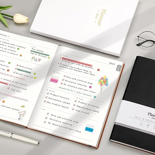 Miniatura 6 de AHGXG Agenda 2023  Agenda semanal y mensual 2023-2024, enero 2023  marzo 2024, 15 meses, agenda grande A4 de 8.3 x 11.7 pulgadas, con 10 páginas de