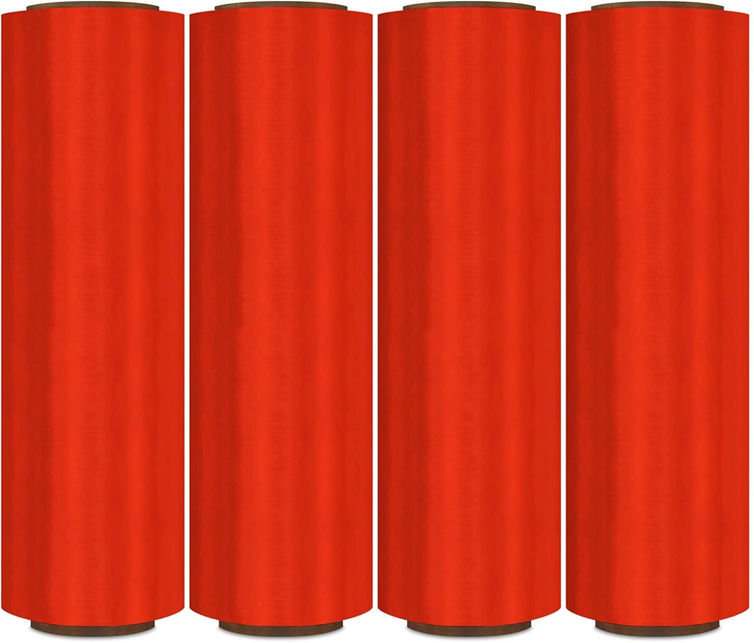 MMBM Stretch Wrap/Film, 18 Inch x 1500 Feet, 80 Gauge, 4 Pack, Dark Red Colored Plastic Cling, Stretch Film Rolls, for Color Coding Moving Packing Pallets