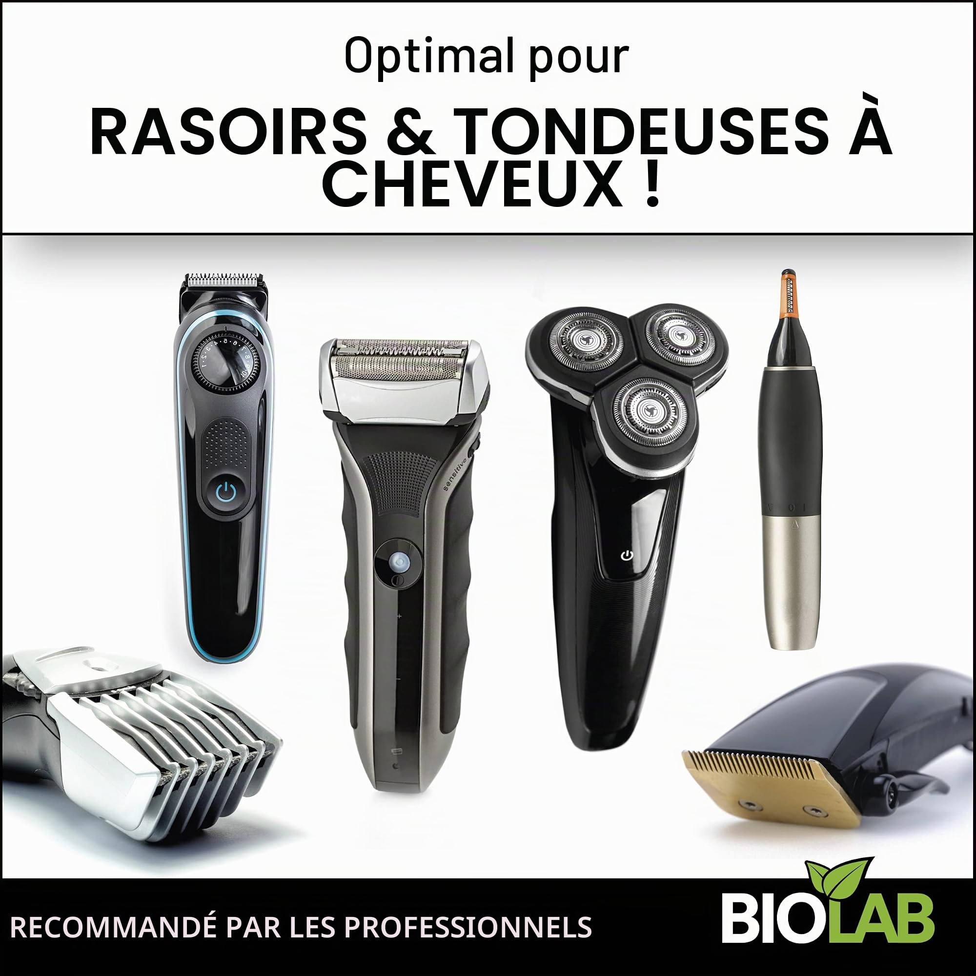 BIOLAB Recharge de liquide de nettoyage bio pour tête de rasage (1000 ml) pour Clean & Renew, compatible avec Braun Series, cartouche de nettoyage Philips et station de nettoyage