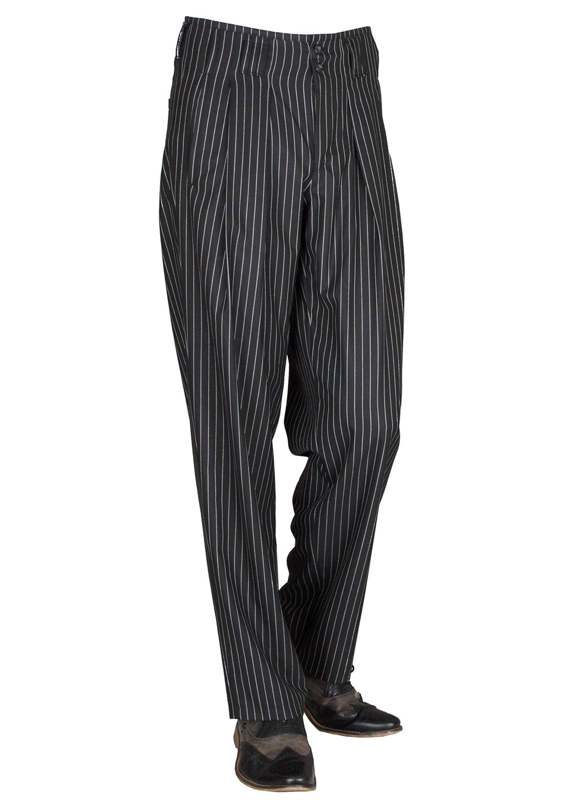 Pantaloni da uomo a righe bianche e nere, stile vintage anni '50, ideali per Boogie, danza e abiti eleganti da sera.