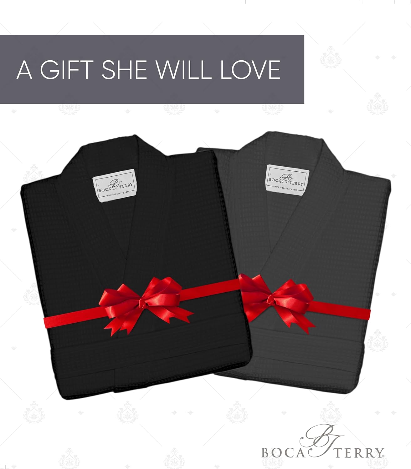 Waffle Robe for Women by BOCA TERRY, Soft Cotton Spa Robes for Summer, Lightweight Knit Waffle Bathrobe, Kimono Bathrobes - Image 6