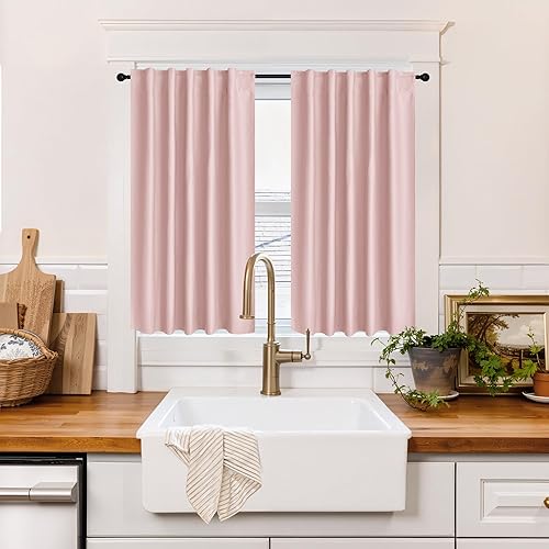 Miniatura 54 de RYB HOME - Cortinas blancas, cortinas para oscurecer la habitación, con aislamiento térmico, juego de cortinas opacas para dormitorio, sala