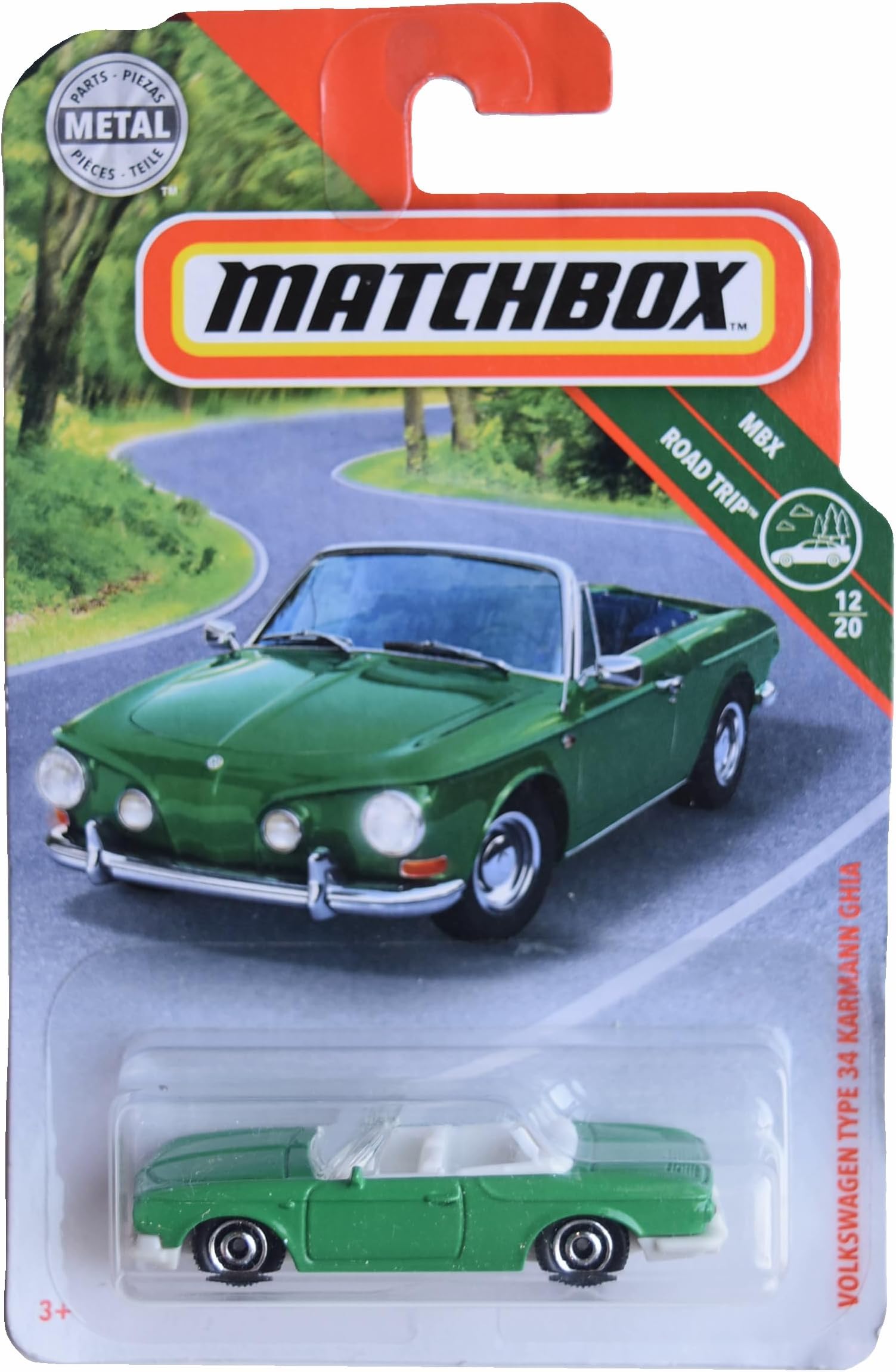 Matchbox Volkswagen Type 34 Karmann GHIA, Road Trip 12/20 [Green] 17/100