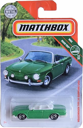 Matchbox Volkswagen Tipo 34 Karmann GHIA, Viaje por carretera 1220 Verde 17100