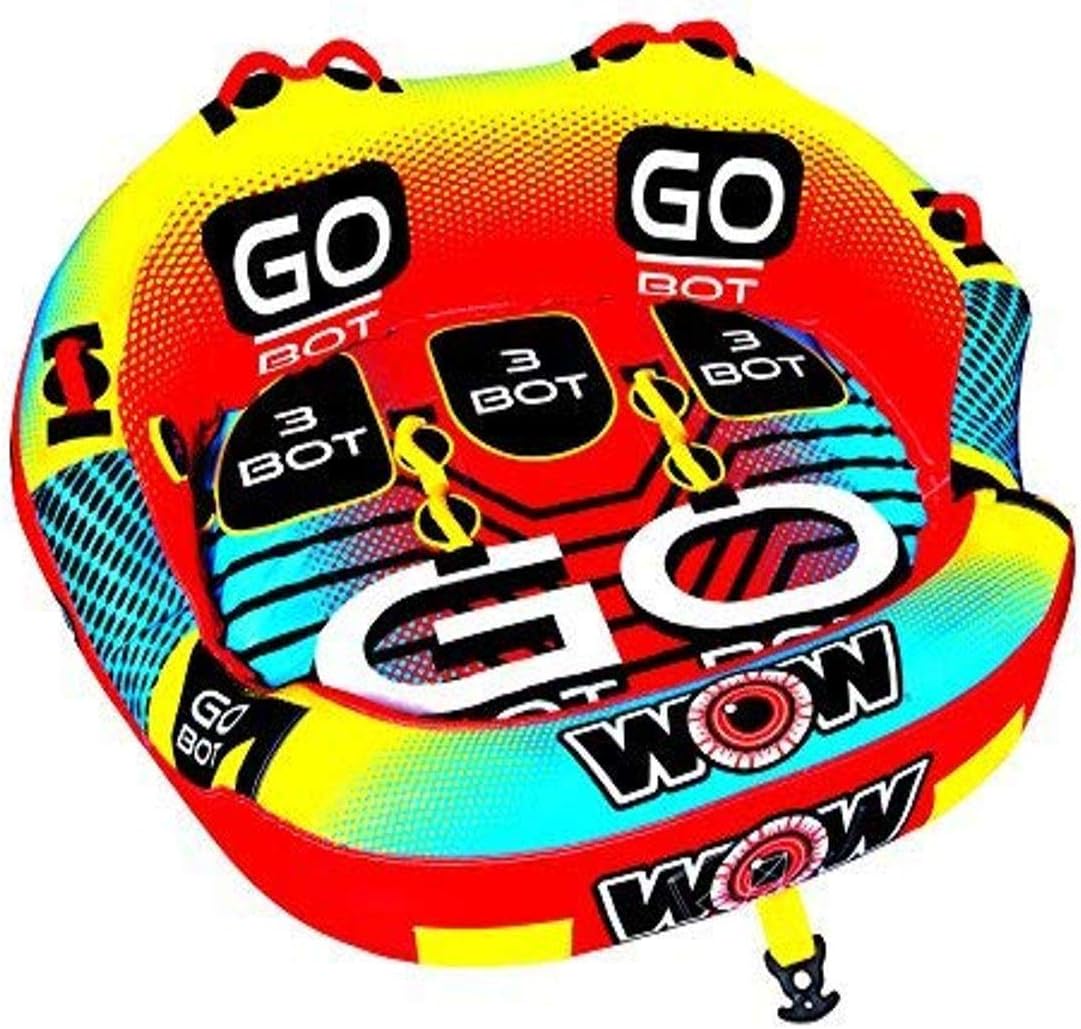 Wow Watersports Go Bot Two Rides in One Towable, 1 to 3 Person and Tow Rope Bundle