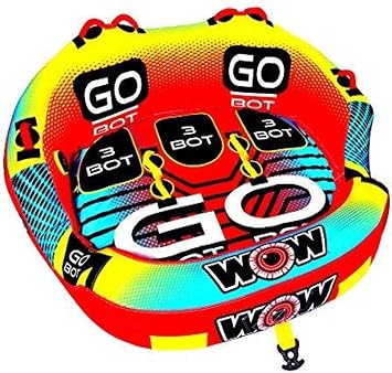 Wow World of Watersports Go Bot, 1 to 3 Person Towable and Air Max Pump 2.0 PSI, 120 Volt Bundle