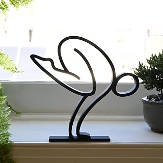 Yoga Sculpture – Minimalist Meditative Pose Figurine |Home Decor | Mindfulness Gift for Yoga Lovers, Wellness Spaces & Spiritual Decor (Crow Pose Matte Black)