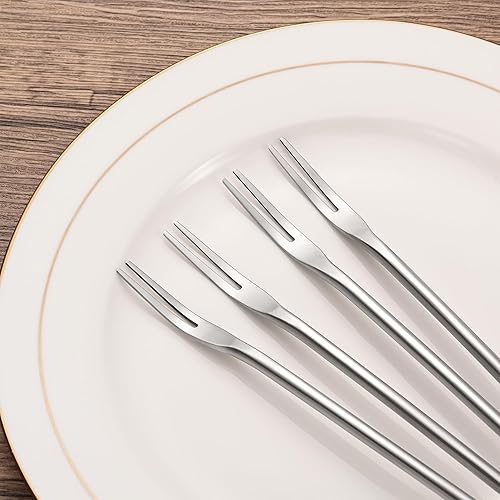 Miniatura 7 de 4 tenedores de acero inoxidable de 8.7 pulgadas, tenedor de postre de 8.7 in, tenedor de frutas, tenedor de ensalada, tenedor de mariscos, tenedor