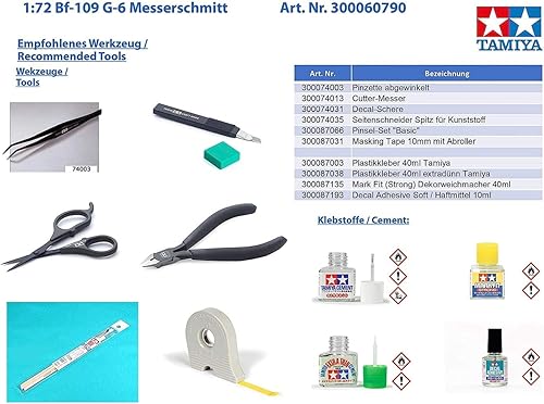 Miniatura 7 de Tamiya 60790 1/72 Messerschmitt BF109 G-6 Kit de avión modelo de plástico