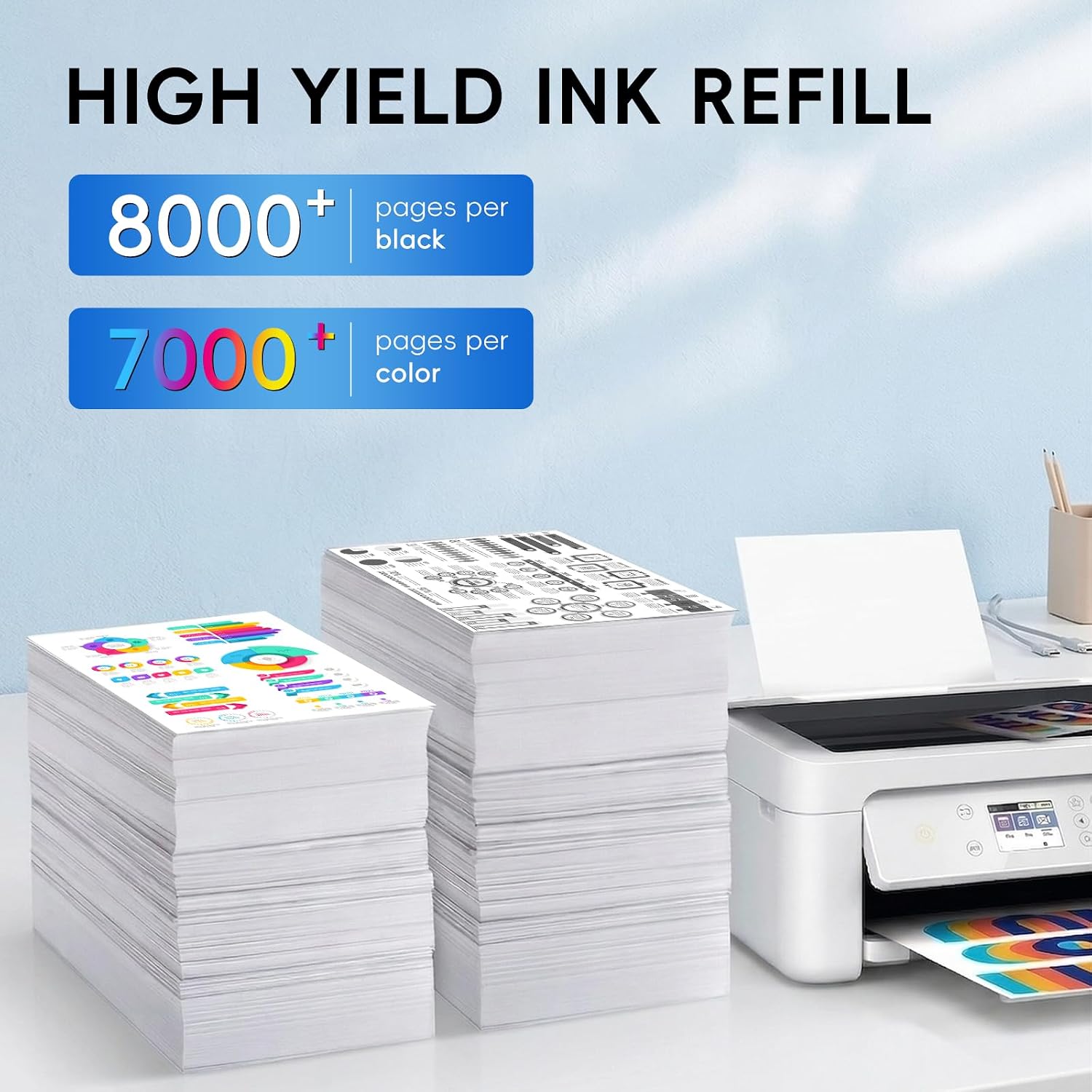 31 32XL Refill Ink Bottle Set For Hp 31 32XL Ink Bottle Set Compatible For Hp Smart Tank 7600 7602 7300 7301 7001 6001 5101 5100 5000 651 551 757 760 Printer Black Cyan Magenta Yellow (4 Pack)