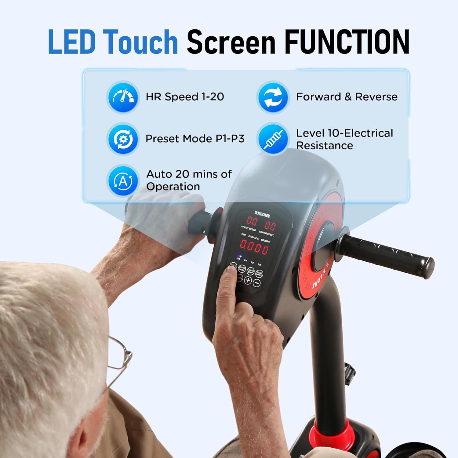 2026 New Upgrade Elliptical Exercise Machine,Low-Impact Motorized Pedal Exerciser | Home Recovery Bike for Arm & Leg Ability and Relax,Upper Lower Limb Trainer for Seniors | With Pedal Straps & Gloves