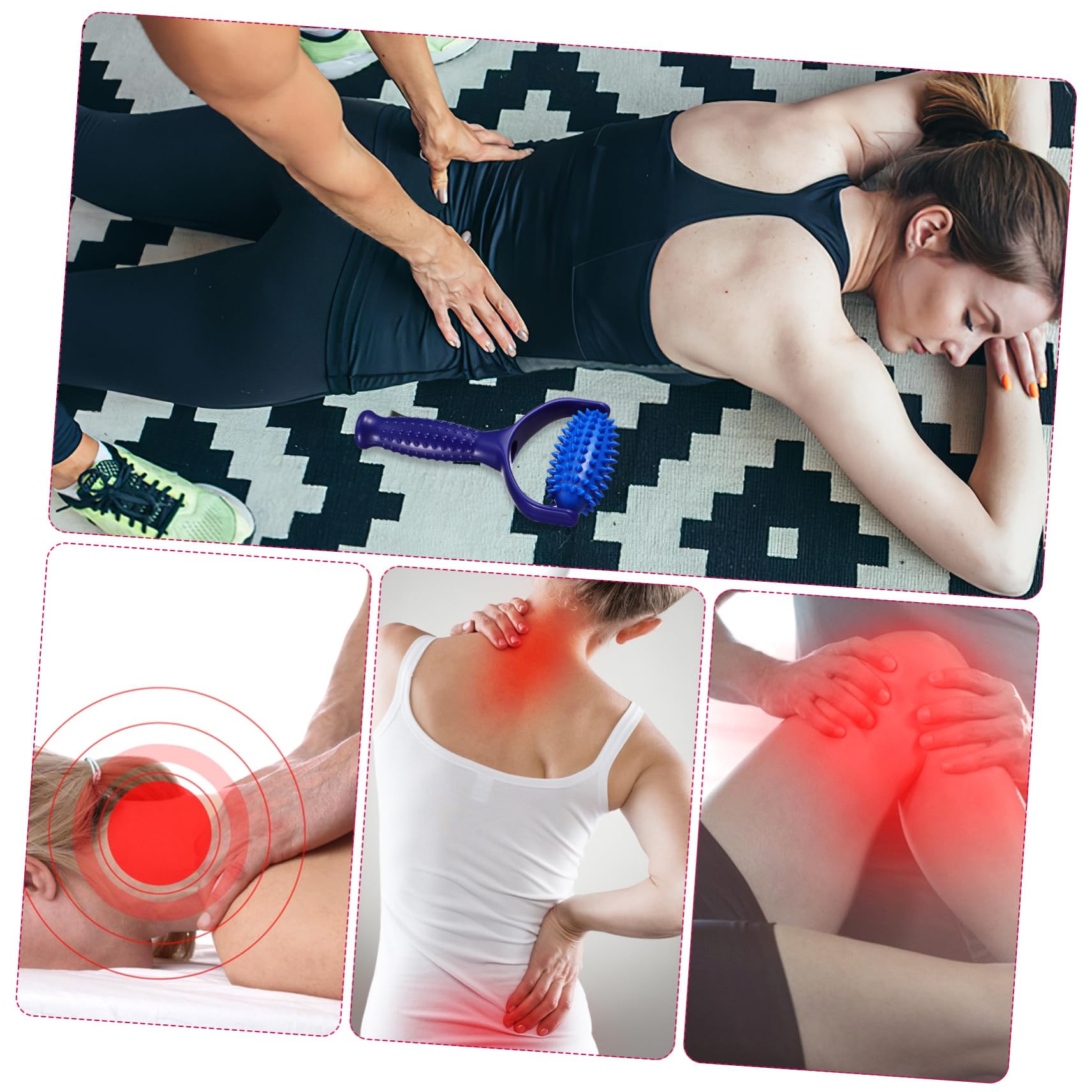 FRCOLOR 4pezzi Massaggiatore Manuale Portatile Per Muscoli e Schiena Bastoncino Per Massaggi Yoga Rilassante Per Collo e Gambe Per Migliorare Flessibilità e Benessere