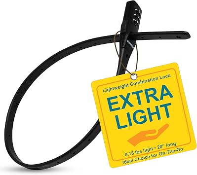 KOHLBURG Lightweight Bike Lock [Zip Tie Lock, 20" Small] Secure Combination | Compact & Short Cable Lock as Combo Bike Lock & Helmet Locks - Bicycle Accessories Scooter Stroller Ski Kids Skateboard