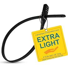 KOHLBURG Lightweight Zip Tie Bike Lock [20" Short & Secure 3-Digit Combination Bike Lock] - Compact & Small Cable Lock as Combo Bike Lock & Helmet Locks - Bicycle Accessories Scooter Stroller Ski Kids
