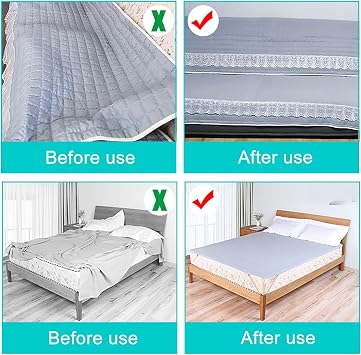 8Pcs Bed Sheet Clips(30cm-130cm), Adjustable Bed Sheet Straps, Elastic Sheet Straps Suspenders Clips for Bedding, Fitted Bed Sheet Grippers to Keep Your Sheets in Place(White)