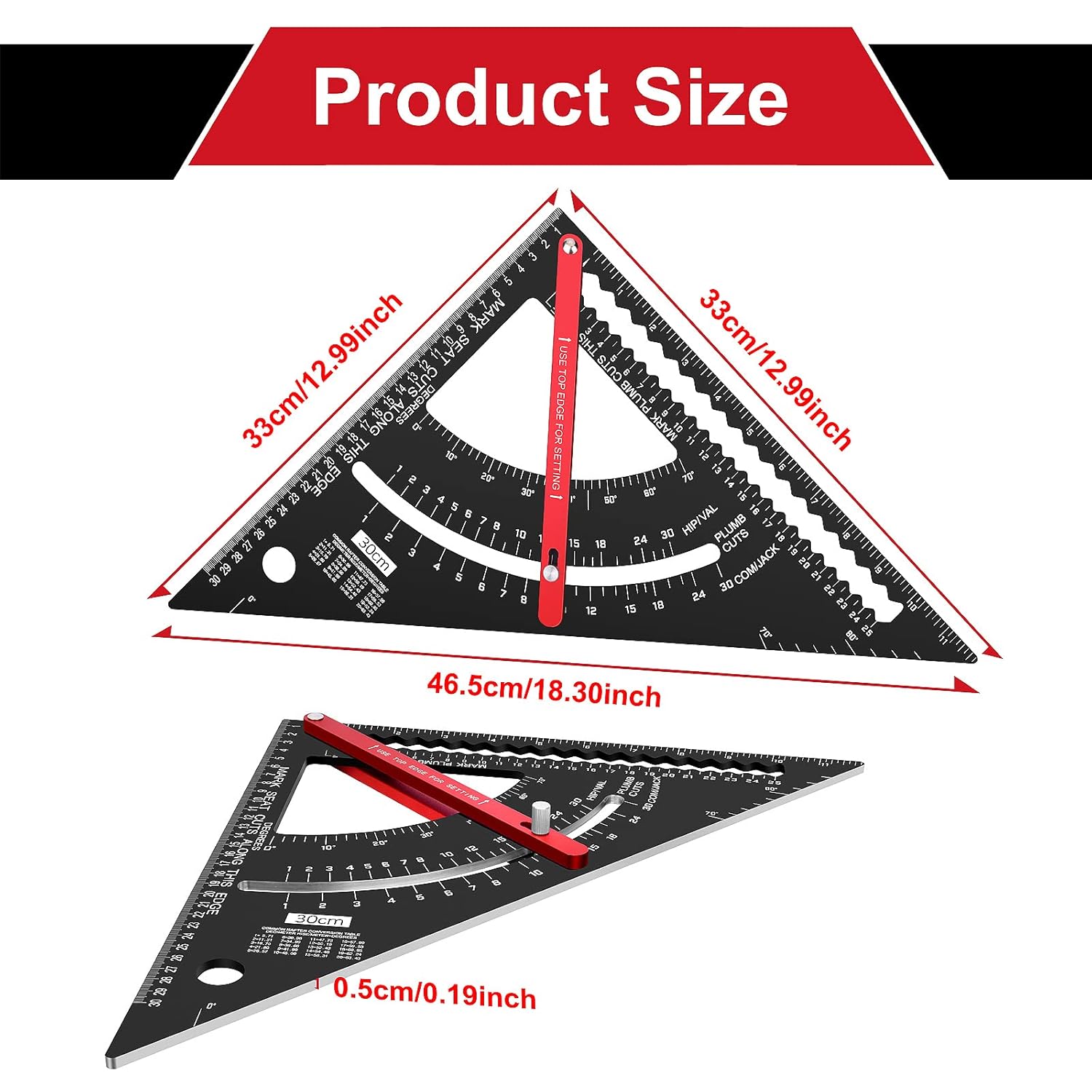 Carpenters Square Tool 12 inch Roofing Square Adjustable Set Square carpentry Builders Framing