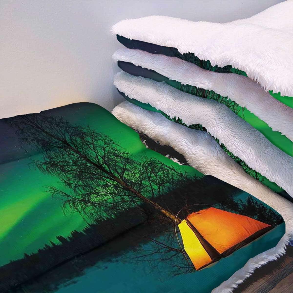 review Lime Green Dark Blue Earth Yellow Thermal Pet Mat Bed Liner Camping Tent Pet Dog Cat Puppy Kitten Soft Blanket Doggy Aurora Borealis 19