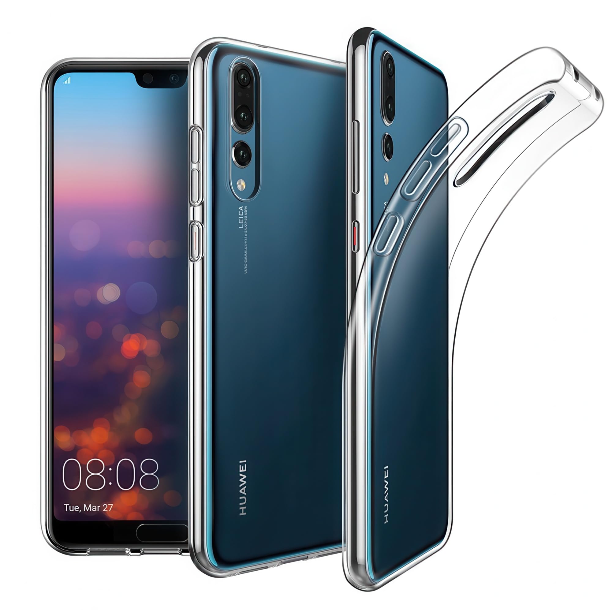 Clear Case for Huawei P20 Pro, Soft Slim Fit Shockproof TPU Lightweight Thin Transparent Cover