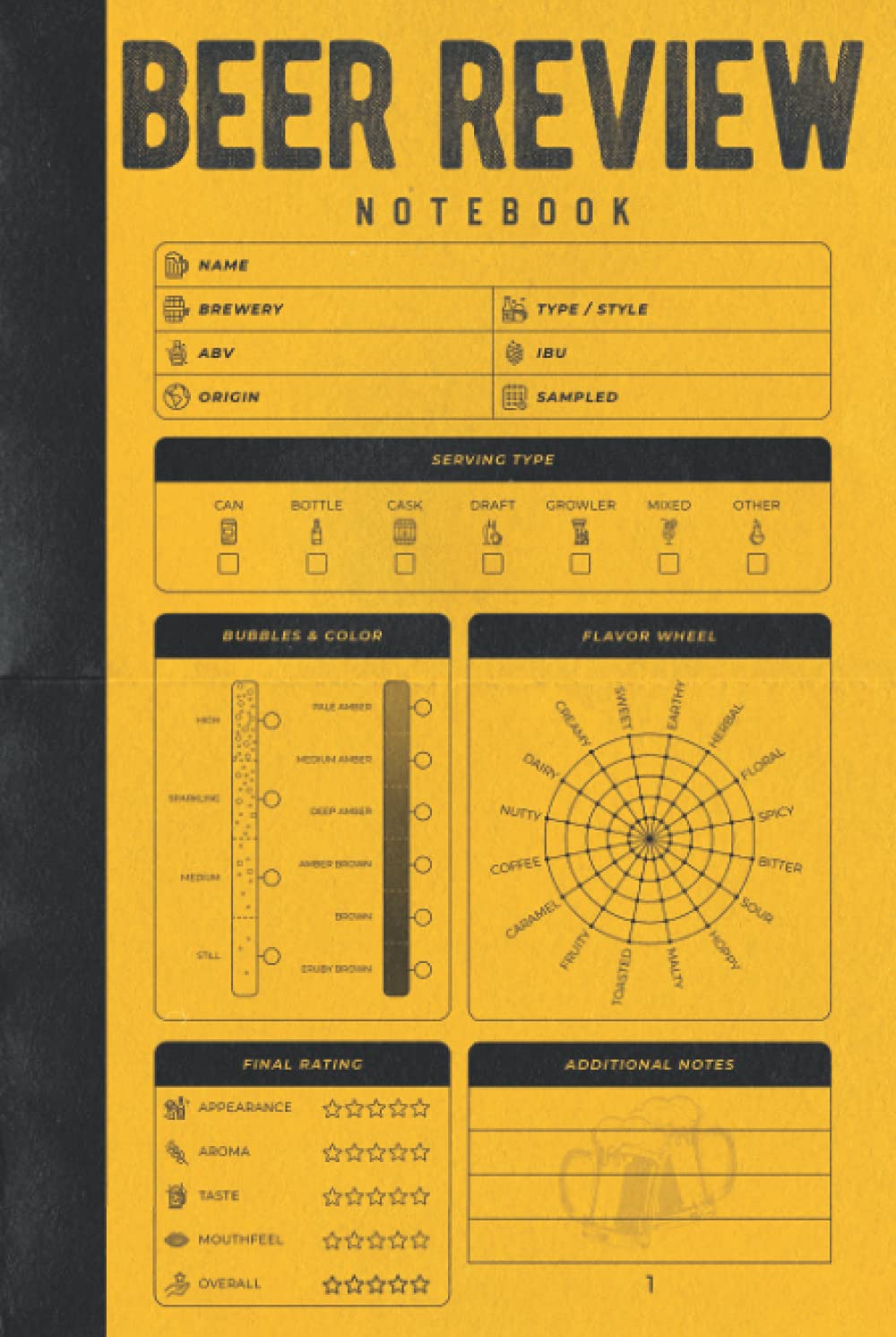 Beer Review Notebook: Hardcover & Hardback Beer Tasting Journal With Beer Tasting Wheel And Notes - Track And Record Beers & Brews - Beer Enthusiast Gifts - Beer Drinkers Gifts