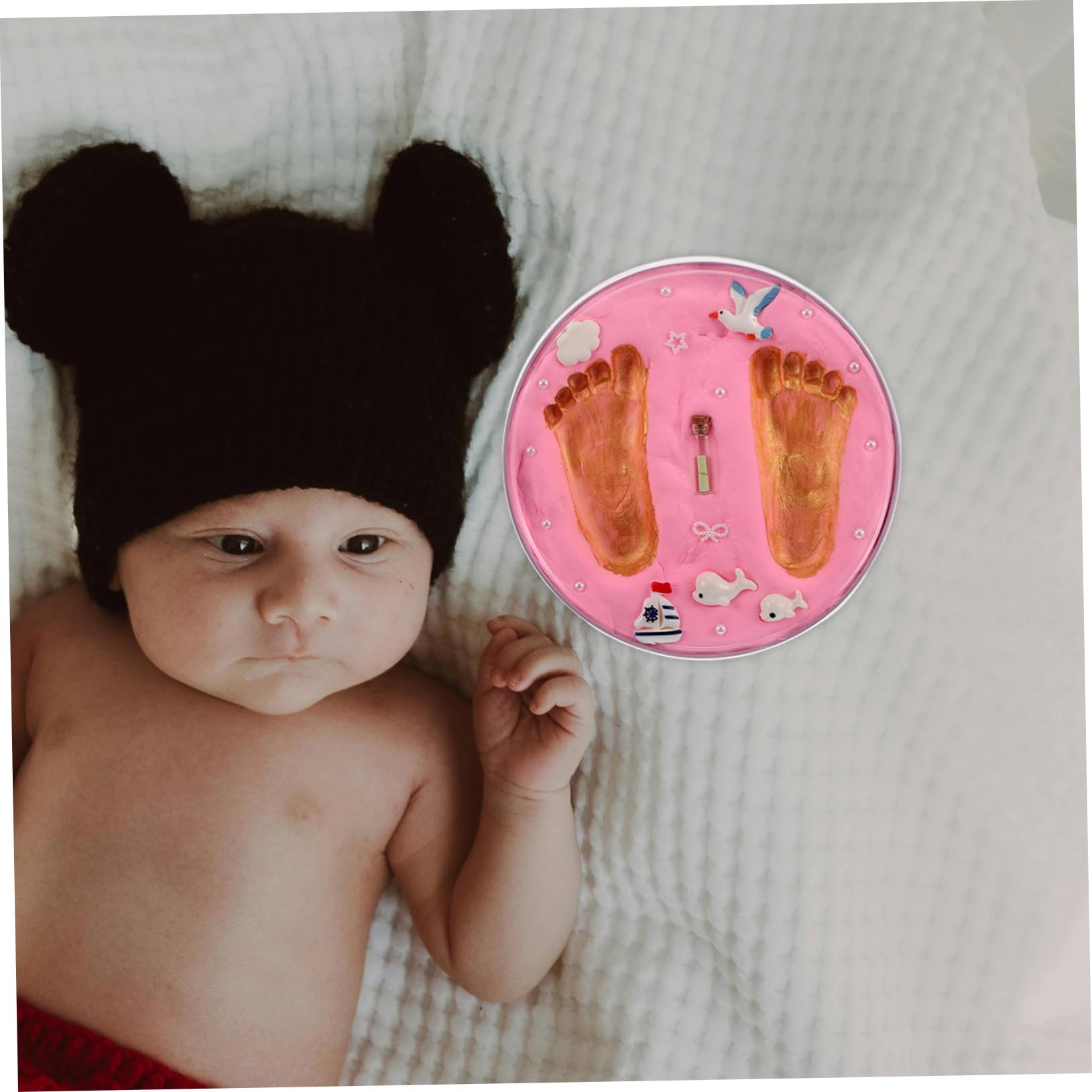 Kit de Huellas de Manos y Pies para Bebés Recién Nacidos Rosa