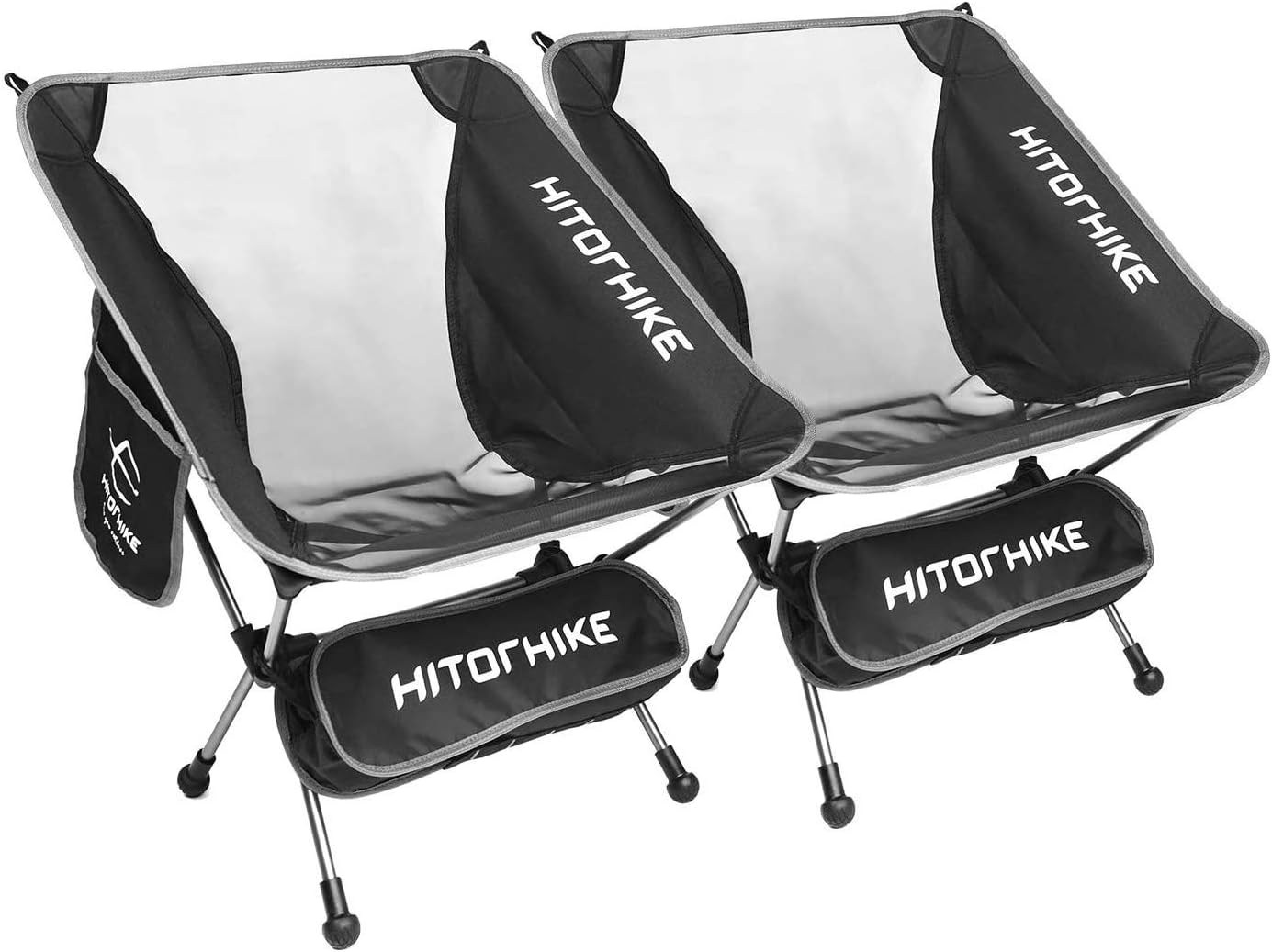 Hitorhike Camping Chair Breathable Mesh Construction 2 Side Pockets Aluminum Frame Camp Chair with Carry Bag Compact and Lightweight Folding Chair for Backpacking and Camping 2PACK