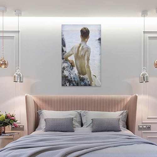 Miniatura 8 de Henry Scott Tuke - Póster de estudio de playa, pintura decorativa, lienzo para pared, póster para sala de estar, dormitorio, 16 x 24 pulgadas (15.7