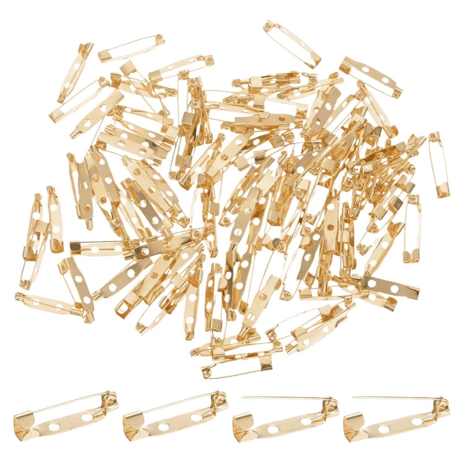 LUYSGBXR Brooch Pin 60/120pcs Bar Pins 1 Inch Brooch Pin Backs Clasp For Badges Name Tags Corsage Metal Boutonnieres Locking Pin-backing(Color2,120pcs)