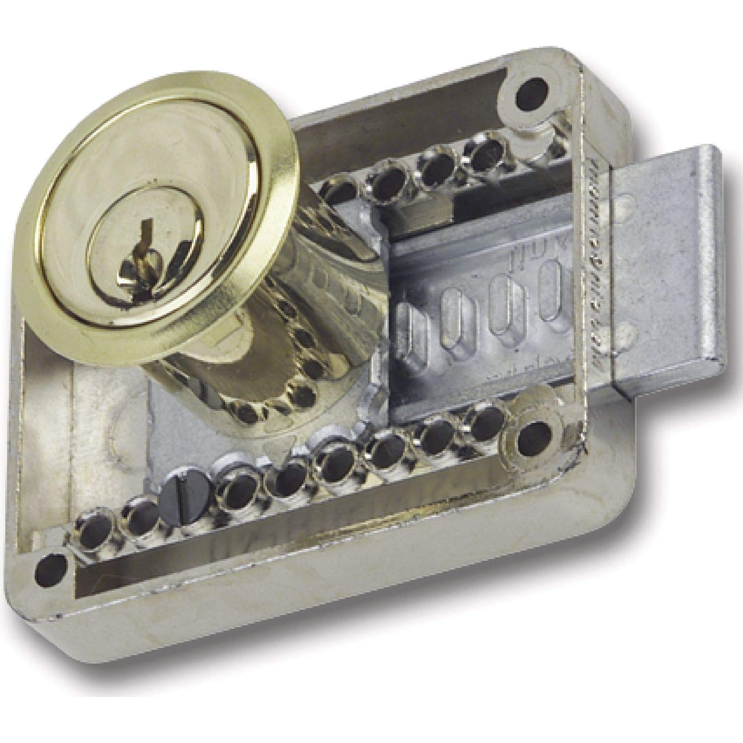 JuNie 2828 Cylinder Box Lock BN 0101, Cylinder Polished Brass