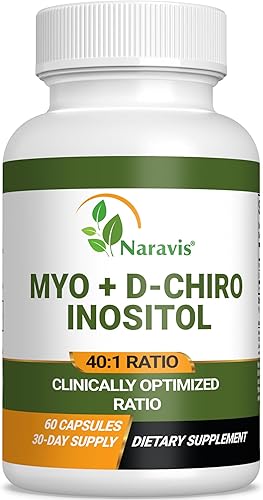 Naravis Myo-Inositol & D-Chiro Inositol Supplement  401 Ratio with Caronositol  Supports Hormonal Balance, Ovarian Function & Cycle Regularity