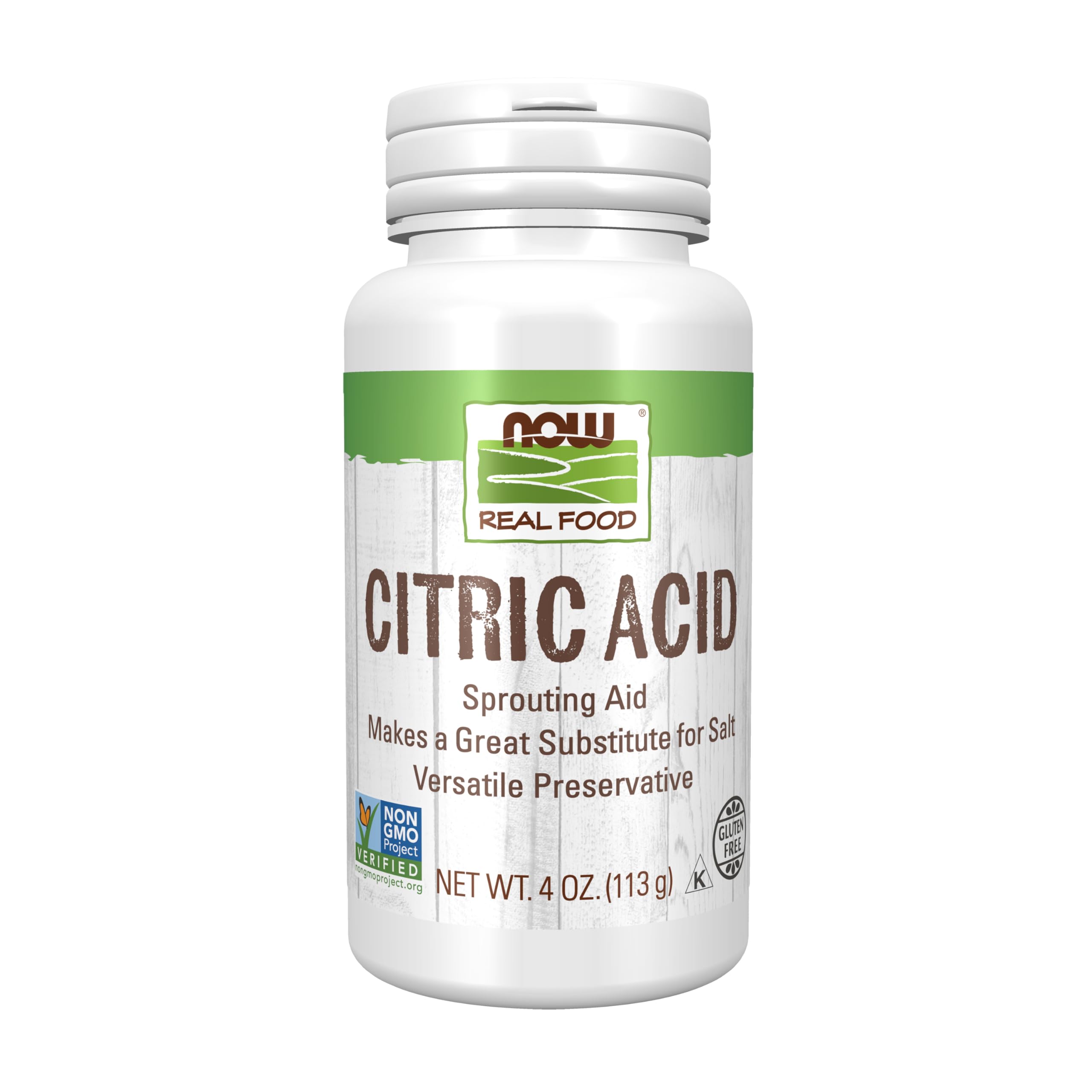 NOW Foods, Citric Acid, Sprouting Aid, Great Substitute for Salt, Preservative Found in Citrus Fruits, 4-Ounces