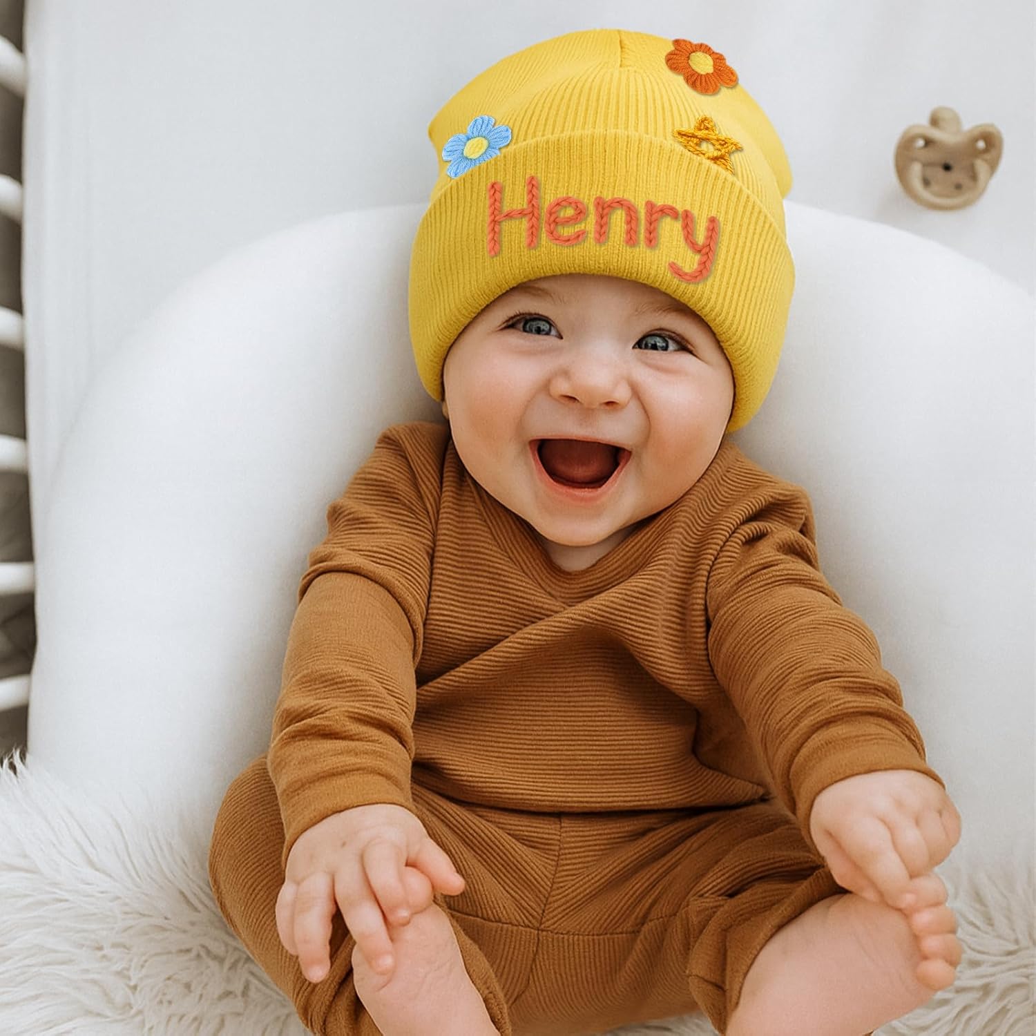 Custom Baby Beanie Hats for Girls Boys Personalized Gift Toddlers Beanies Infants Adults Embroidery Winter Knit Hat - Image 3