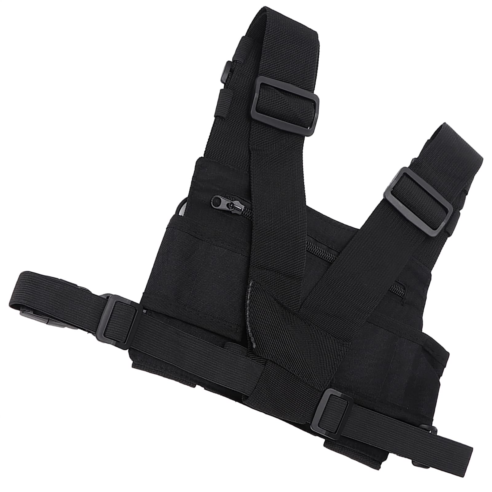 Arnés de Pecho para Radio, Bolsa Frontal para el Pecho, Funda para Chaleco para Radio Bidireccional Walkie Talkie, Paquete de Pecho para Radio con Correa Ajustable para el Hombro