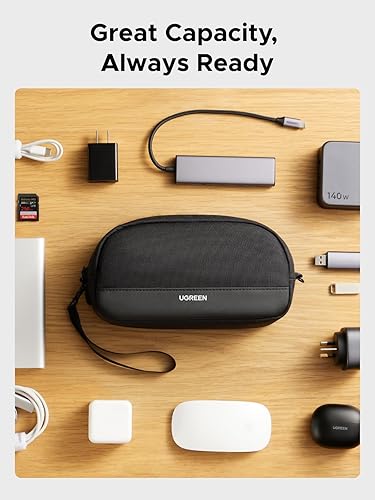 Miniatura 2 de UGREEN Organizador de electrónica de viaje, organizador multifuncional para cables, cable, tarjeta SD, auriculares, cargador, adaptador USB,