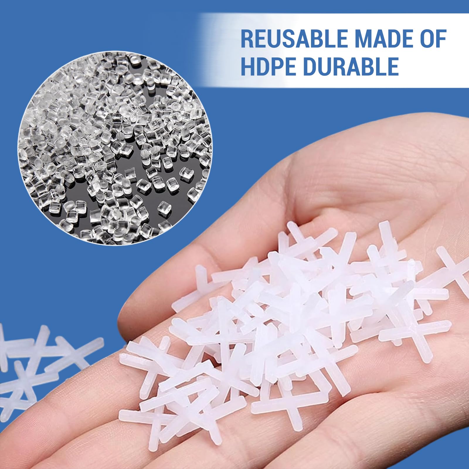 1000 croci per piastrelle, in plastica, 3 mm, per piastrelle da parete