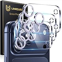 Vista 55 de UniqueMe para Paquete de 3 Protectores de Lente de Cámara para iPhone 15 Pro/iPhone 15 Pro Max, [Protección contra Caídas] [Compatible con Fundas]