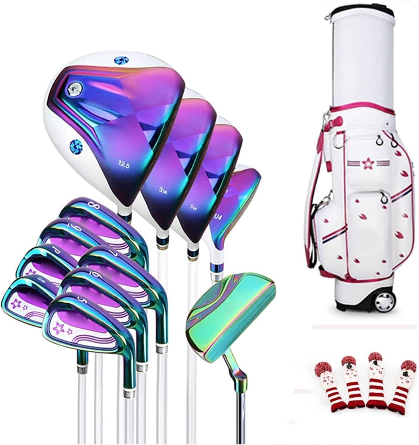 Vice Golf,Golf Set, Complete Golf Clubs for Women Set Learning Training Carbon Shaft 12 with Cue Bag