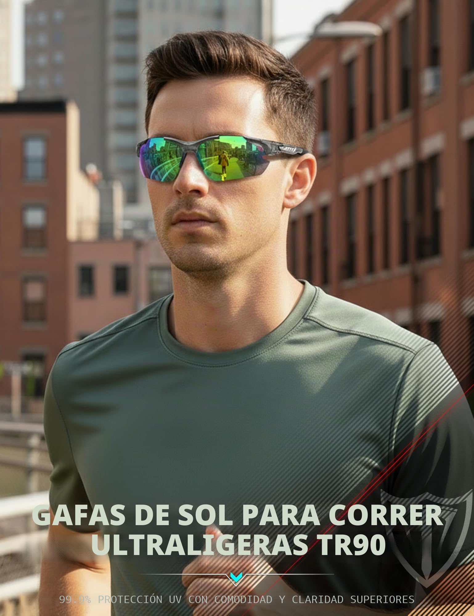 ATTCL Hombre Gafas de sol Polarizado Al-Mg Metal Super Ligero Marco UV400 CAT 3 CE