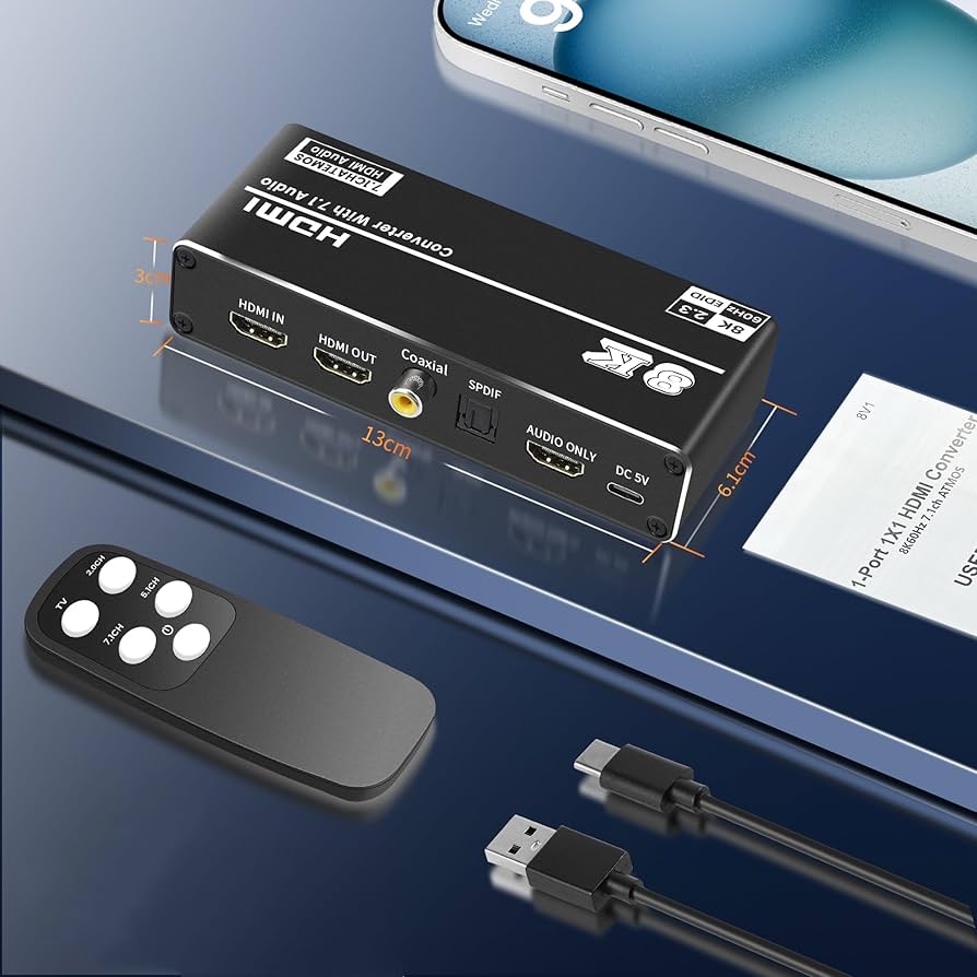 8K HDMI音声分離器 HDMI - HDMI+光学Toslink Amazon | HDMI 分離 音声 hdmiデジタルオーディオ分離器 光