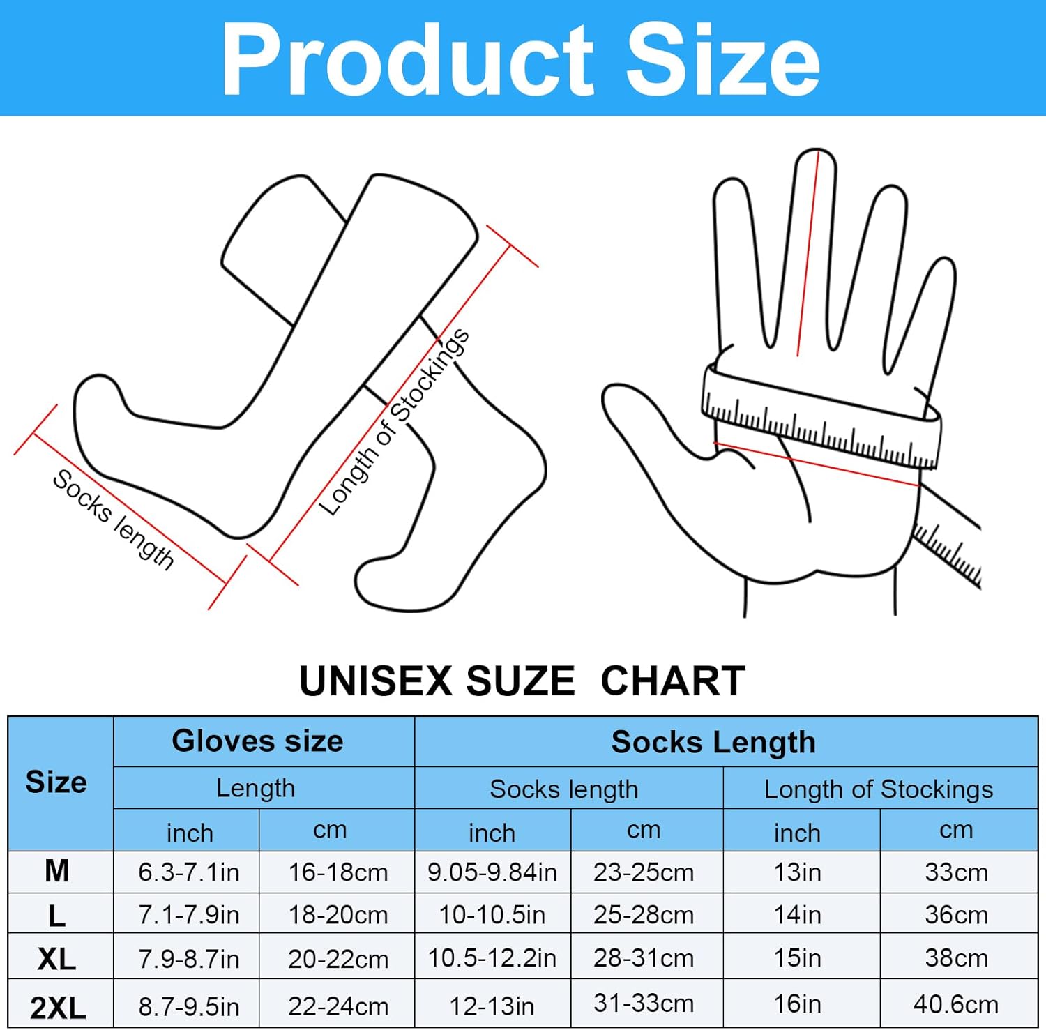 Suhine 2 Pairs Heated Gloves Socks for Men Women Hand Feet Warm Battery Powered Rechargeable Gloves Winter Socks Waterproof for Arthritic Outdoor Sport Cycling Hiking Skiing