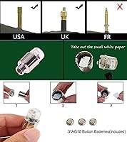 Vista 4 de 4 luces LED para rueda de bicicleta, tapones para válvulas de neumáticos de automóvil, tapas de vástagos de bicicleta, motocicleta, impermeable