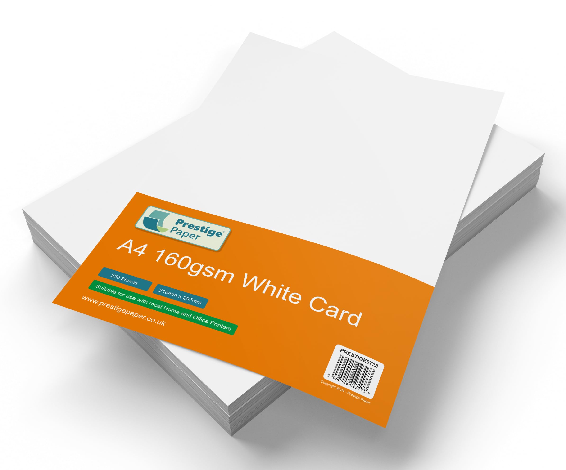 Prestige 160gsm White Card - Printer/Printing Card - A4 Craft Card - Laser/Inkjet Card 250 Sheets per Pack