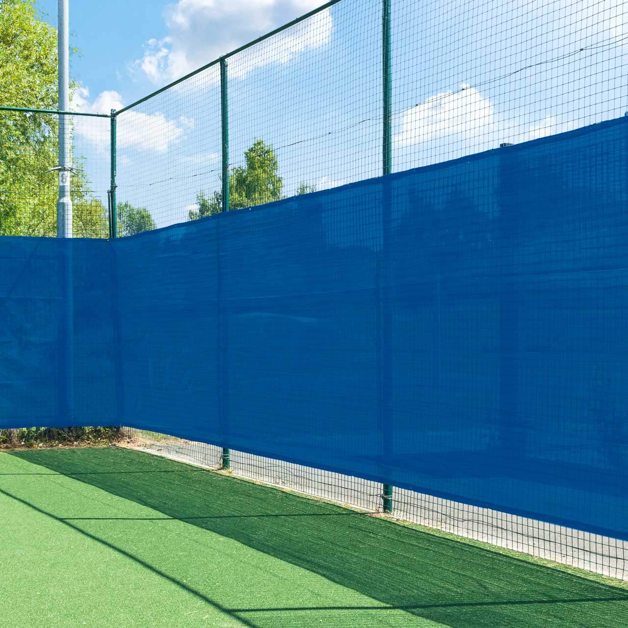 Vermont Filets Brise Vent Tennis - Brise Vue de Tennis - Protection Professionnelle pour Terrain de Tennis - Fixations Compris - Noir/Bleu/Vert