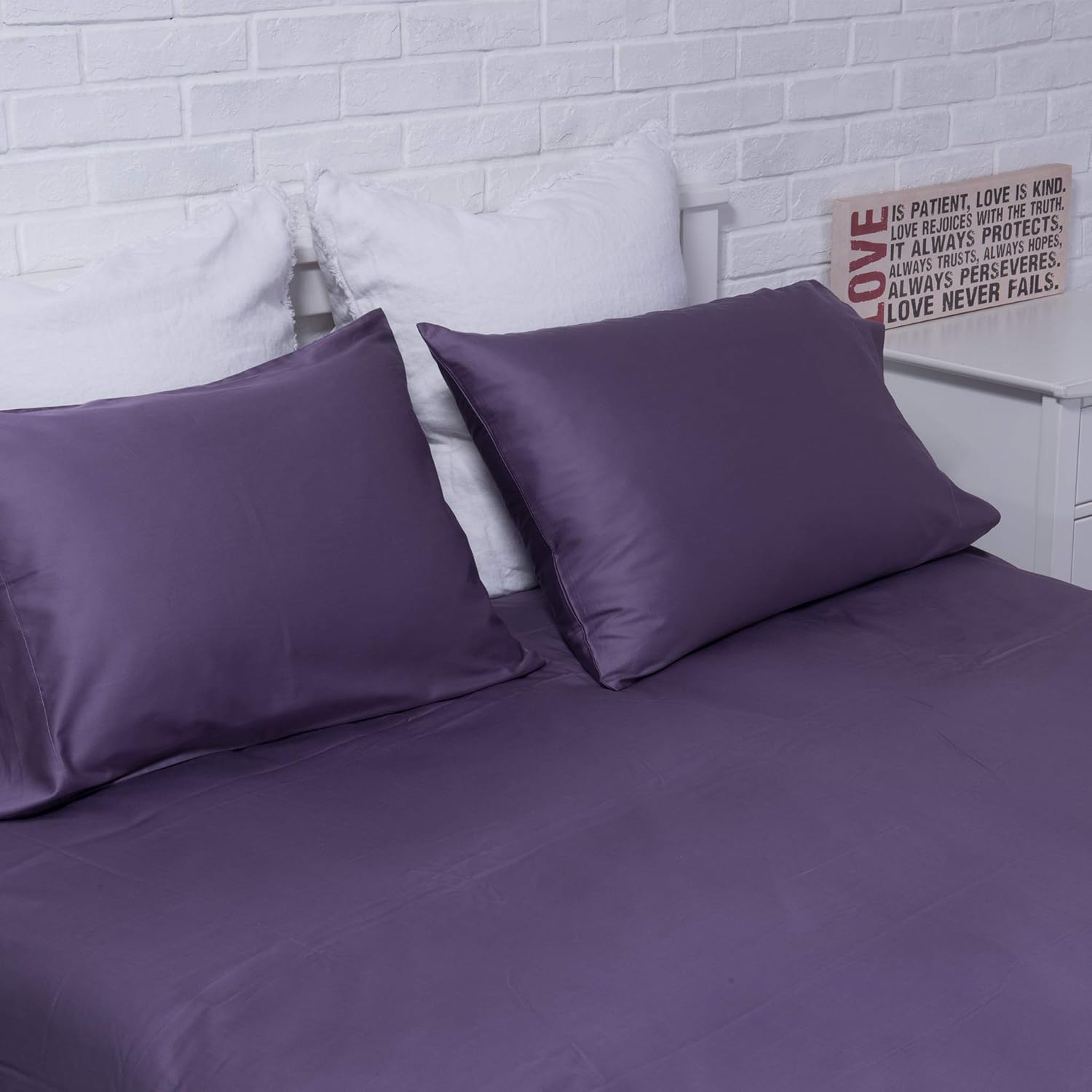 endlessbay Lightweight Cotton Duvet Cover, 100% Cotton Comforter Cover Hotel Collection, Duvet Cover with Button Closure and Internal Ties (Dark Grey, Twin) : Home & Kitchen