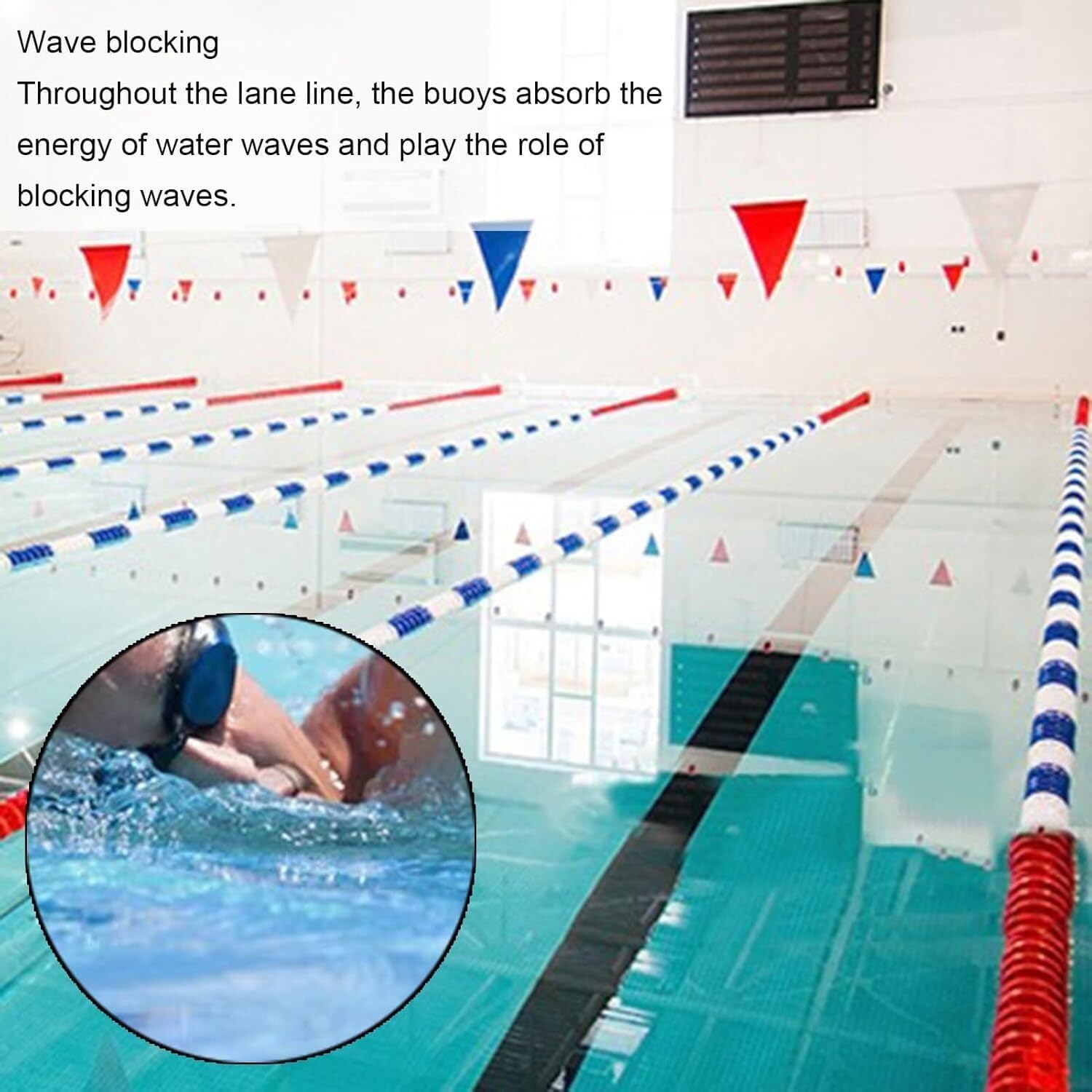 Durable Swimming Pool Safety Rope with Floats - Heavy-Duty Lane Dividers for Deep & Shallow Ends, High-Visibility Floating Nylon Lines with Threaded Balls for