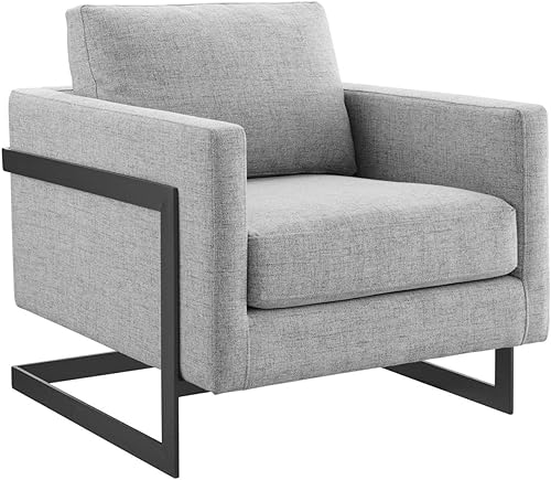 Miniatura 29 de Modway Posse - Silla decorativa de tela tapizada en carbón negro Negro carbón,Black Camel,Negro gris claro,Negro