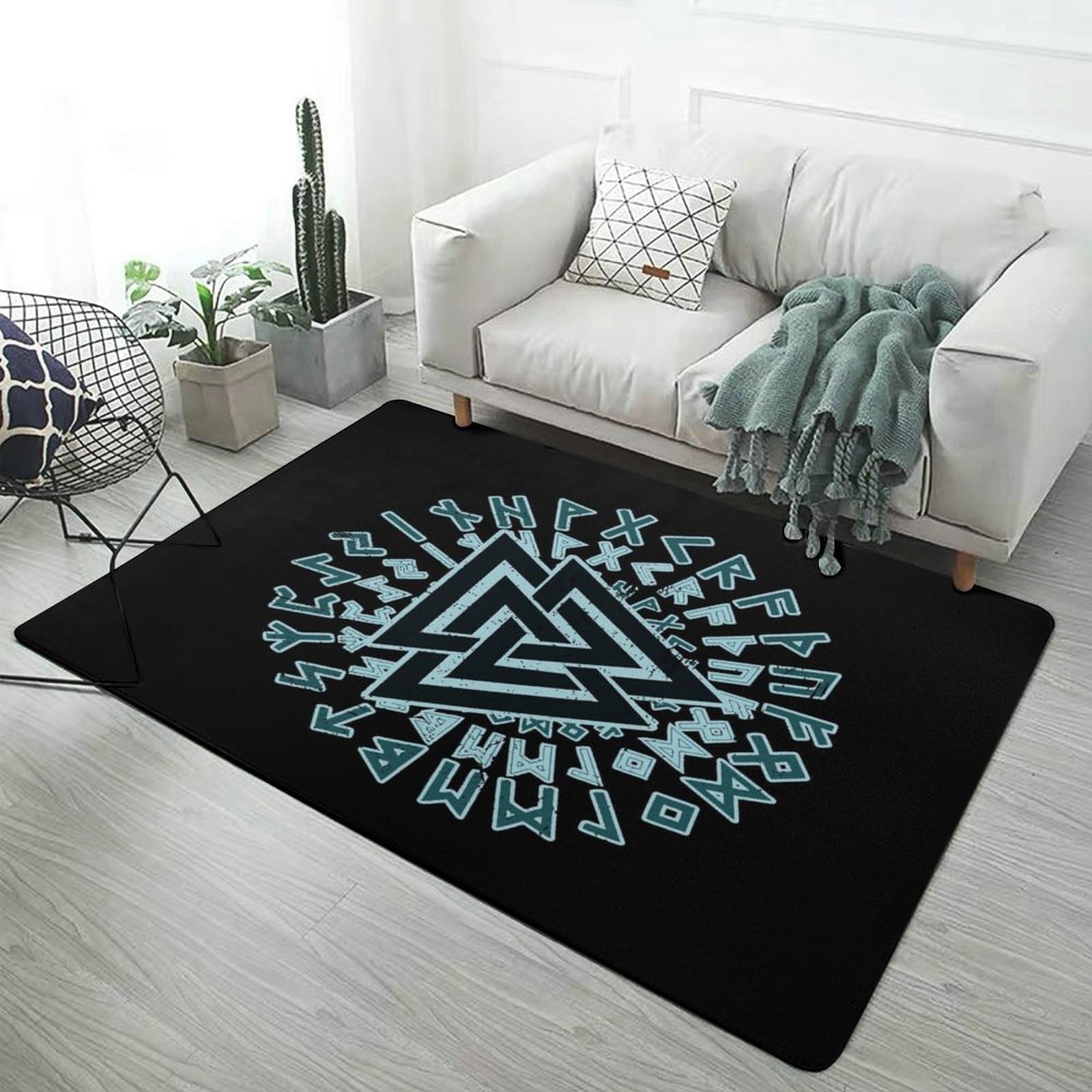 Tapis de sol Valknut pour chambre déco nordique et cocooning