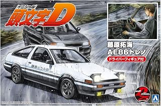 Aoshima 1/24 Scale Initial D AE86 Toreno Takumi Fujiwara Project D - Plastic Model Building Kit # 5954