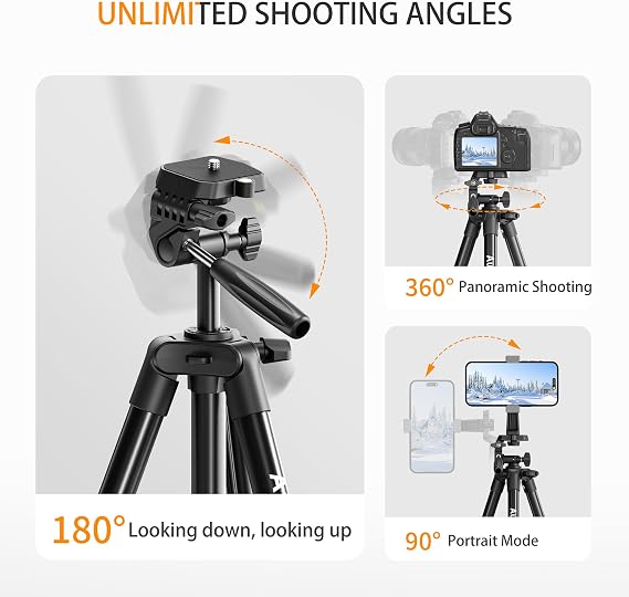71 Camera Tripod Aluminum Tall Tripod Stand for Canon Nikon Phone