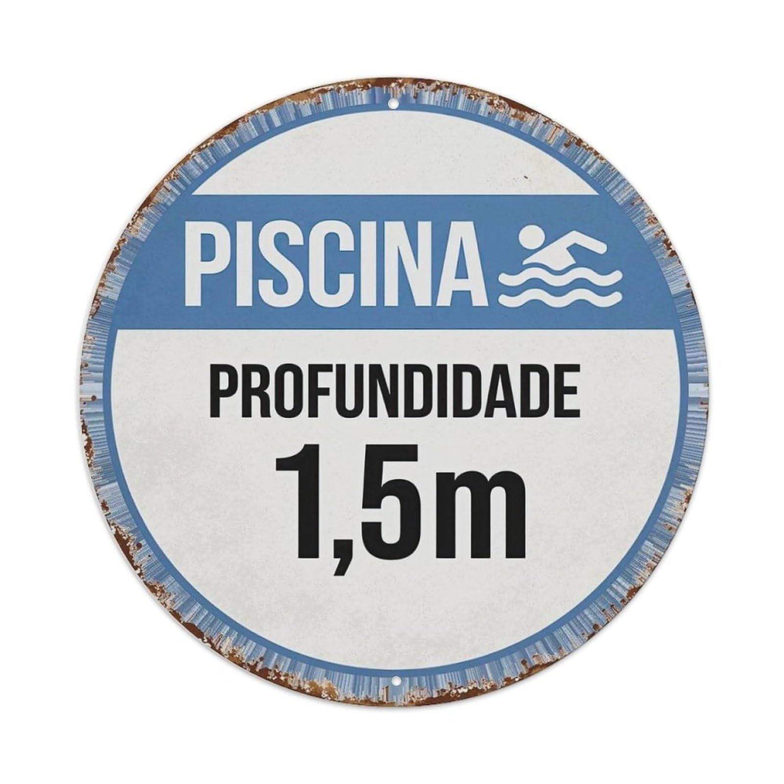Swimming Pool Depth 1.5m Metal Tin Sign