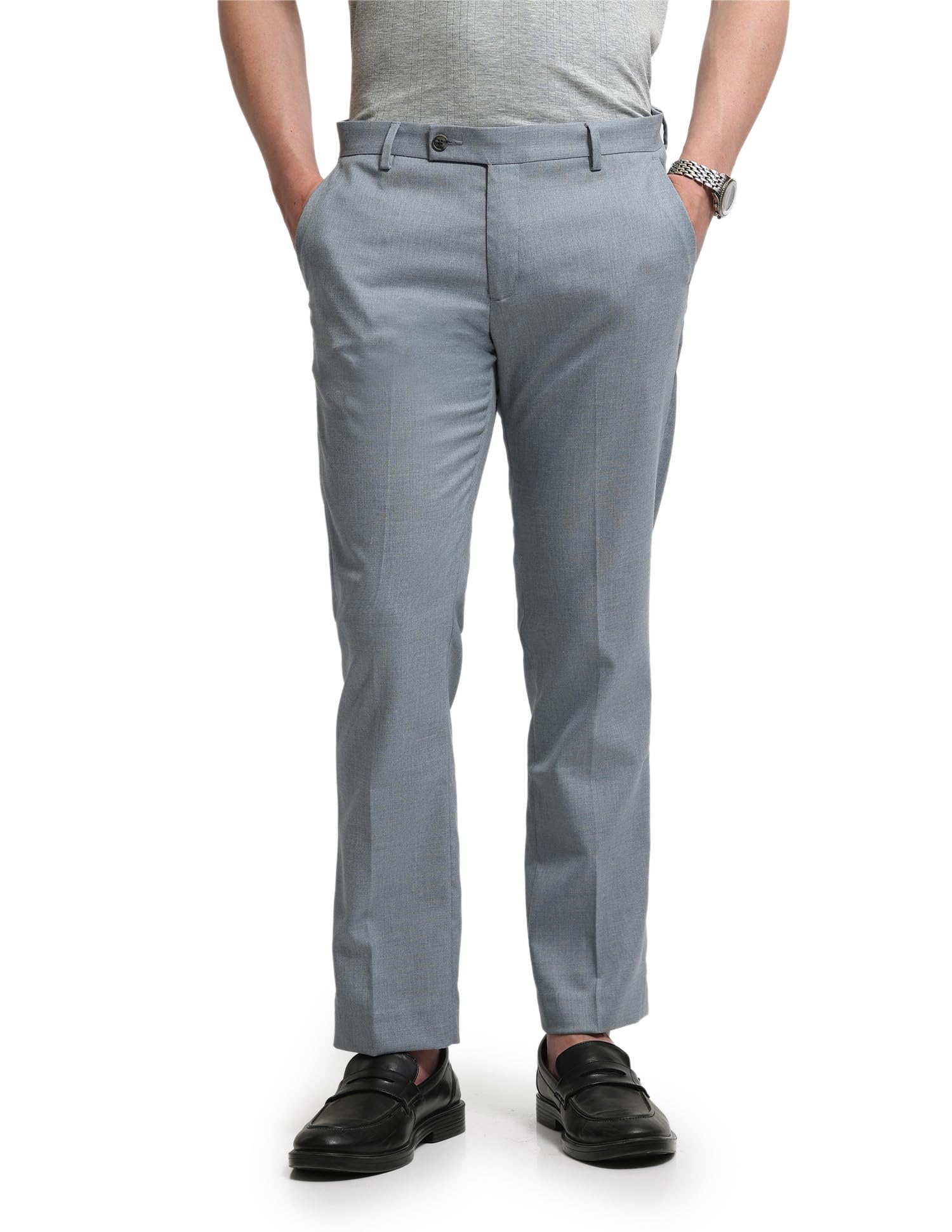 arrow Men's Tapered fit Heathered Pattern Trousers-picture-11
